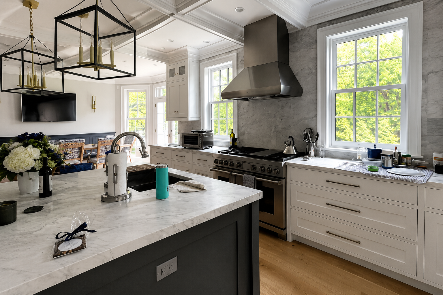 Beautiful open kitchen and living space painting project